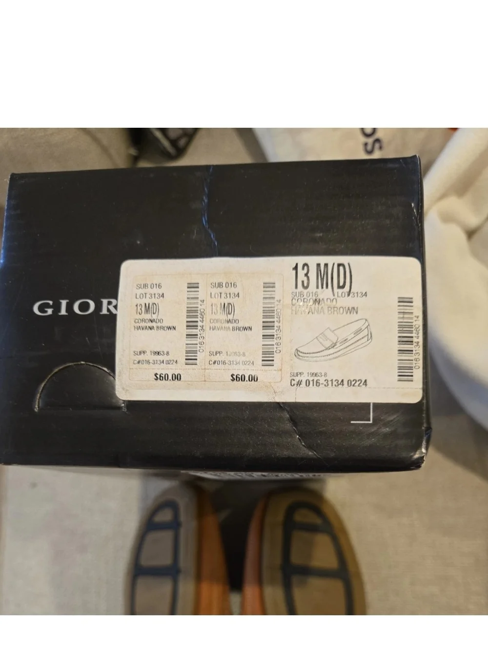Giorgio Brutini Mens Size 13M Leather Loafers Brown